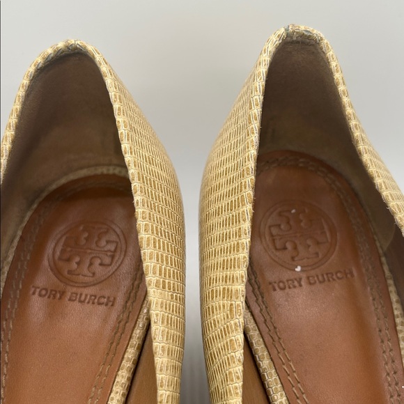 Tory Burch Sexy Tan Peep-Toe Wedge Heel Shoes **Size 8.5** 🔥🔥 - Picture 9 of 12